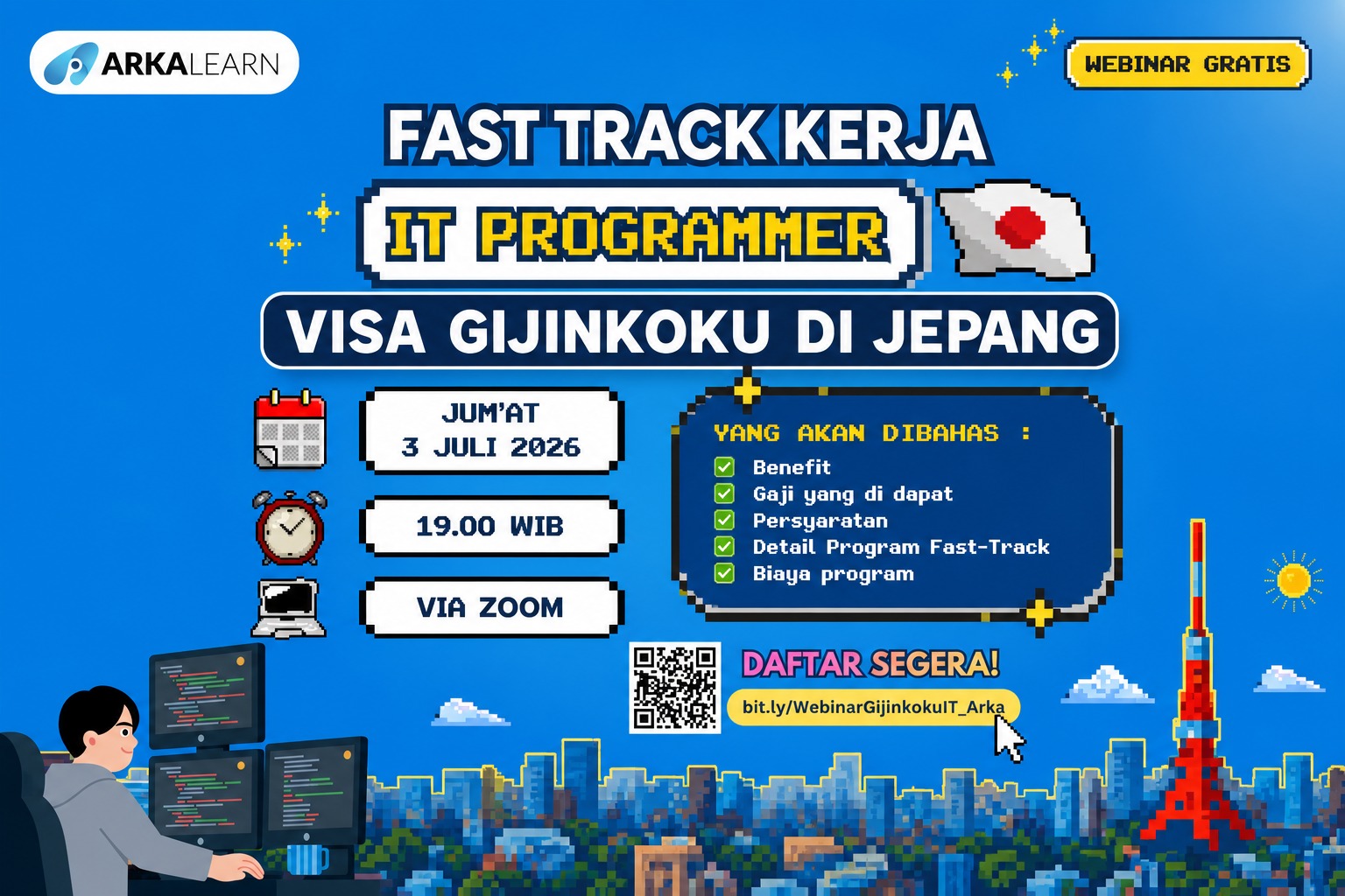 Webinar Gratis Fast Track Kerja IT Programmer ke Jepang dengan Visa Gijinkoku